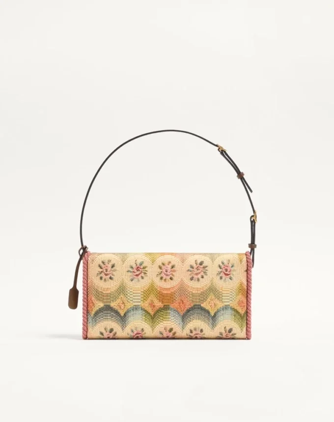 Geantă mică de umăr Valentino Garavani DeVain din țesătură Jacquard Apres L’Hiver Geantă mică de umăr Valentino Garavani DeVain din țesătură Jacquard Apres L’Hiver