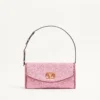 Geantă mică de umăr Valentino Garavani DeVain din țesătură jacquard cloqué. Geantă mică de umăr Valentino Garavani DeVain din țesătură jacquard cloqué.
