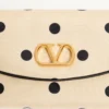 Geantă mică de umăr Valentino Garavani DeVain din țesătură Moiré Plus De Pois