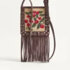 Geantă mică de umăr Valentino Garavani Nellcôte din rafie jacquard cu model Cherryfic Geantă mică de umăr Valentino Garavani Nellcôte din rafie jacquard cu model Cherryfic