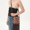 Geantă mică de umăr Valentino Garavani Nellcôte din rafie jacquard cu model Cherryfic Geantă mică de umăr Valentino Garavani Nellcôte din rafie jacquard cu model Cherryfic