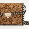 Geantă mică de umăr Valentino Garavani Rockstud din piele de vițel cu efect de ponei și imprimeu animalier Geantă mică de umăr Valentino Garavani Rockstud din piele de vițel cu efect de ponei și imprimeu animalier