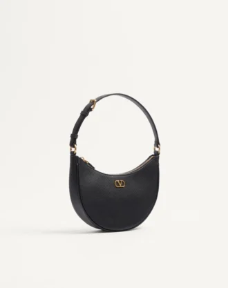 Geantă mini hobo Vlogo Signature din piele de vițel granulată
