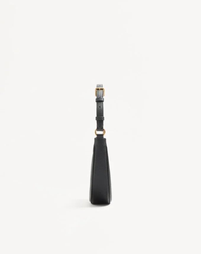 Geantă mini hobo Vlogo Signature din piele de vițel granulată Geantă mini hobo Vlogo Signature din piele de vițel granulată