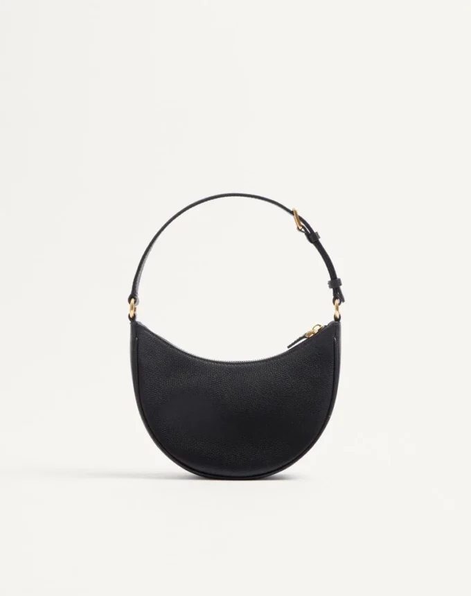 Geantă mini hobo Vlogo Signature din piele de vițel granulată Geantă mini hobo Vlogo Signature din piele de vițel granulată