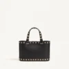 Geantă mini Rockstud din piele de vițel granată Geantă mini Rockstud din piele de vițel granată