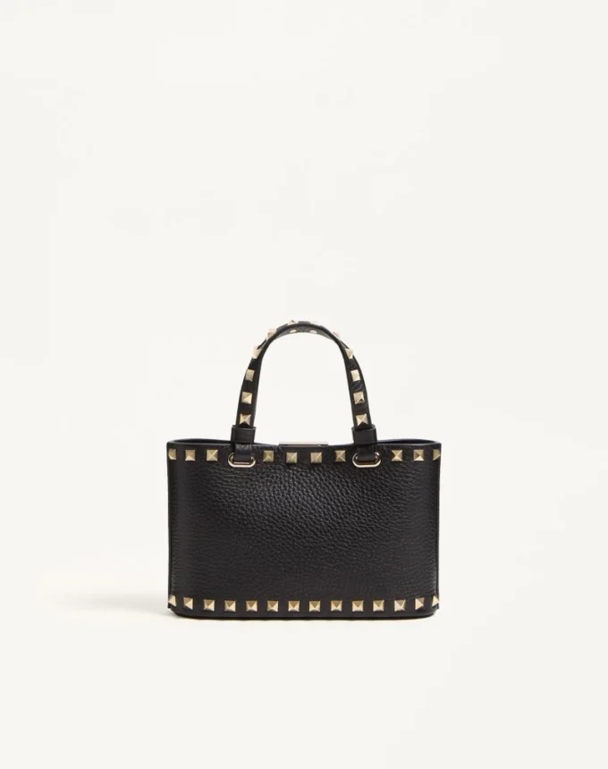 Geantă mini Rockstud din piele de vițel granată Geantă mini Rockstud din piele de vițel granată
