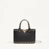 Geantă mini Rockstud din piele de vițel granată Geantă mini Rockstud din piele de vițel granată