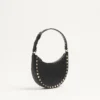 Geantă mini Rockstud Hobo din piele de vițel granată Geantă mini Rockstud Hobo din piele de vițel granată