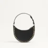 Geantă mini Rockstud Hobo din piele de vițel granată Geantă mini Rockstud Hobo din piele de vițel granată