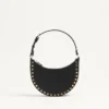 Geantă mini Rockstud Hobo din piele de vițel granată Geantă mini Rockstud Hobo din piele de vițel granată