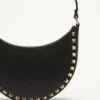Geantă mini Rockstud Hobo din piele de vițel granată Geantă mini Rockstud Hobo din piele de vițel granată