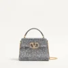Geantă mini Valentino Garavani Vsling cu strasuri și logo bijuterie Geantă mini Valentino Garavani Vsling cu strasuri și logo bijuterie