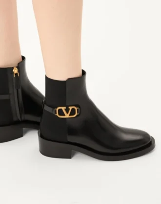 Ghete din piele de vițel cu logo 30 mm