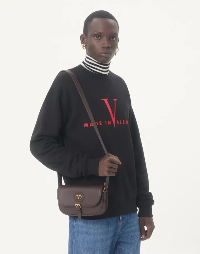 Hanorac din bumbac cu guler rotund și imprimeu Made In Valentino Hanorac din bumbac cu guler rotund și imprimeu Made In Valentino