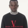 Hanorac din bumbac cu guler rotund și imprimeu Made In Valentino Hanorac din bumbac cu guler rotund și imprimeu Made In Valentino