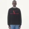Hanorac din bumbac cu guler rotund și imprimeu Made In Valentino Hanorac din bumbac cu guler rotund și imprimeu Made In Valentino