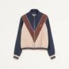 Hanorac din nailon cu fermoar și patch VLogo Hanorac din nailon cu fermoar și patch VLogo