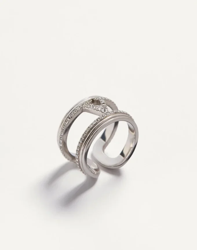 Inel Ovalette din metal și cristale Swarovski®