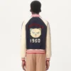 Jacheta bomber din lână și bumbac cu logo VLogo și patch Le Chat De La Maison Jacheta bomber din lână și bumbac cu logo VLogo și patch Le Chat De La Maison