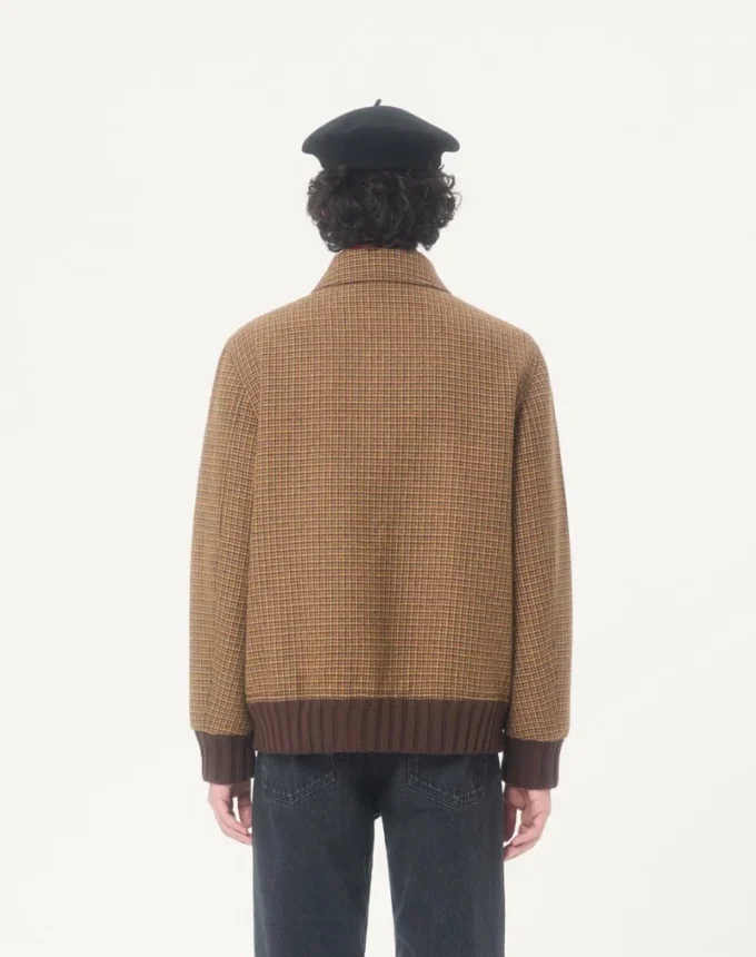 Jacheta bomber din lână Valentino cu model houndstooth Jacheta bomber din lână Valentino cu model houndstooth