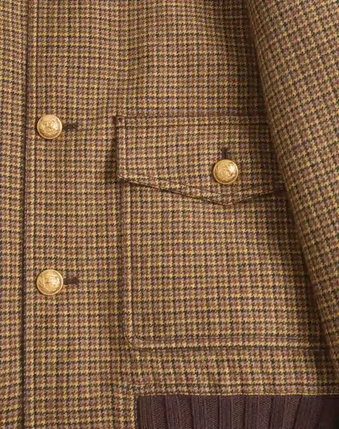 Jacheta bomber din lână Valentino cu model houndstooth Jacheta bomber din lână Valentino cu model houndstooth