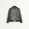 Jacheta bomber din tweed de lână cu patch Chez Valentino Jacheta bomber din tweed de lână cu patch Chez Valentino