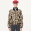 Jacheta bomber Valentino din lână drapată, cu VGold pe buzunarele laterale