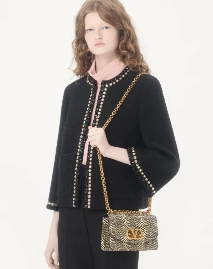 Jacheta brodată din tweed Canestrello Jacheta brodată din tweed Canestrello