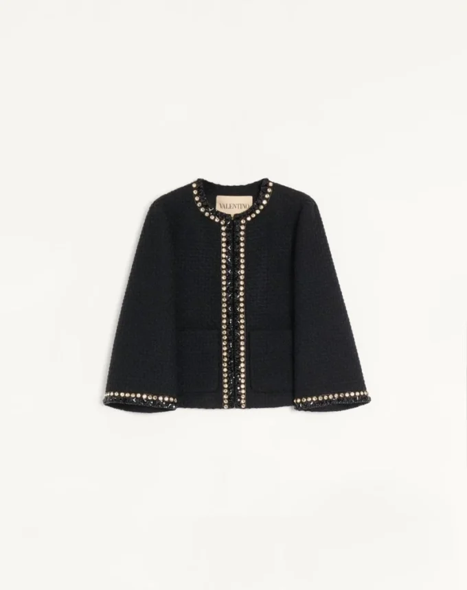 Jacheta brodată din tweed Canestrello Jacheta brodată din tweed Canestrello