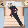 Jacheta brodată Valentino cu centură din gabardină de lână cu VGold