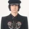 Jacheta brodată Valentino cu centură din lână Grain De Poudre