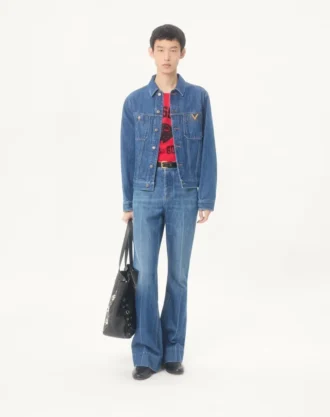 Jacheta din denim Valentino cu VGold