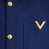 Jacheta din gabardină de bumbac Valentino cu VGold Jacheta din gabardină de bumbac Valentino cu VGold