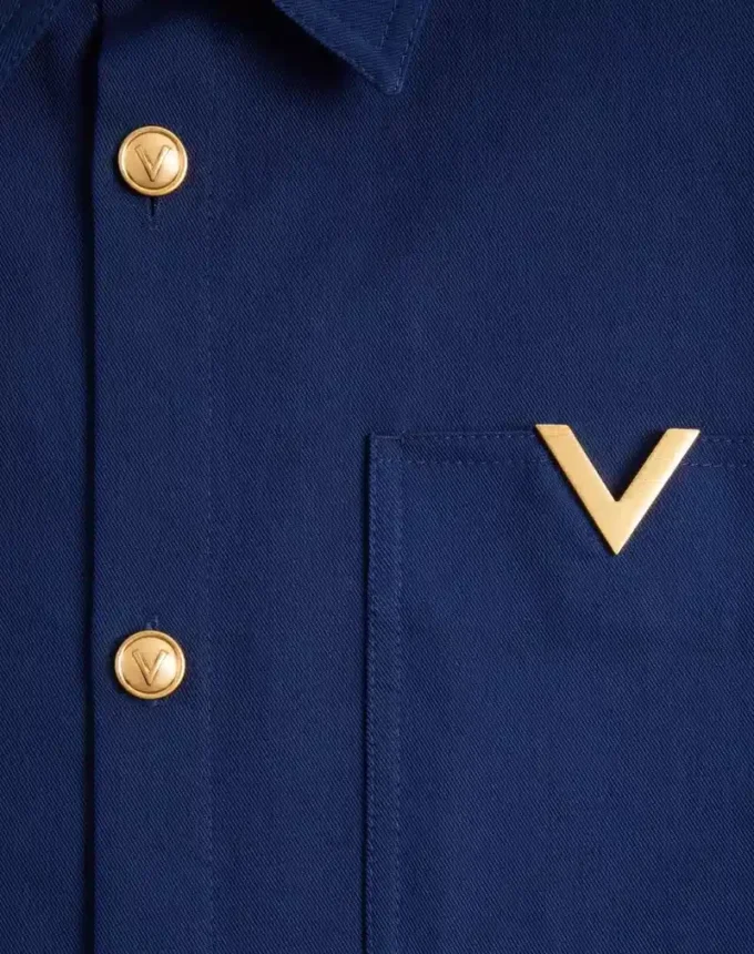 Jacheta din gabardină de bumbac Valentino cu VGold Jacheta din gabardină de bumbac Valentino cu VGold