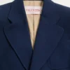 Jacheta din gabardină de lână cu un singur rând de nasturi