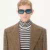 Jacheta din lână cu un singur rând de nasturi și model Glen Plaid de la Valentino Jacheta din lână cu un singur rând de nasturi și model Glen Plaid de la Valentino