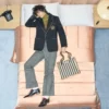 Jacheta din lână cu un singur rând de nasturi și patch Valentino