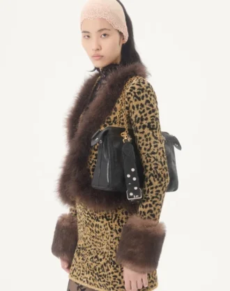 Jacheta din tricot jacquard cu imprimeu animalier și lurex Jacheta din tricot jacquard cu imprimeu animalier și lurex
