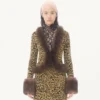 Jacheta din tricot jacquard cu imprimeu animalier și lurex Jacheta din tricot jacquard cu imprimeu animalier și lurex