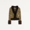 Jacheta din tricot jacquard cu imprimeu animalier și lurex Jacheta din tricot jacquard cu imprimeu animalier și lurex