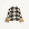 Jacheta din tweed cu model macro Pied De Poule