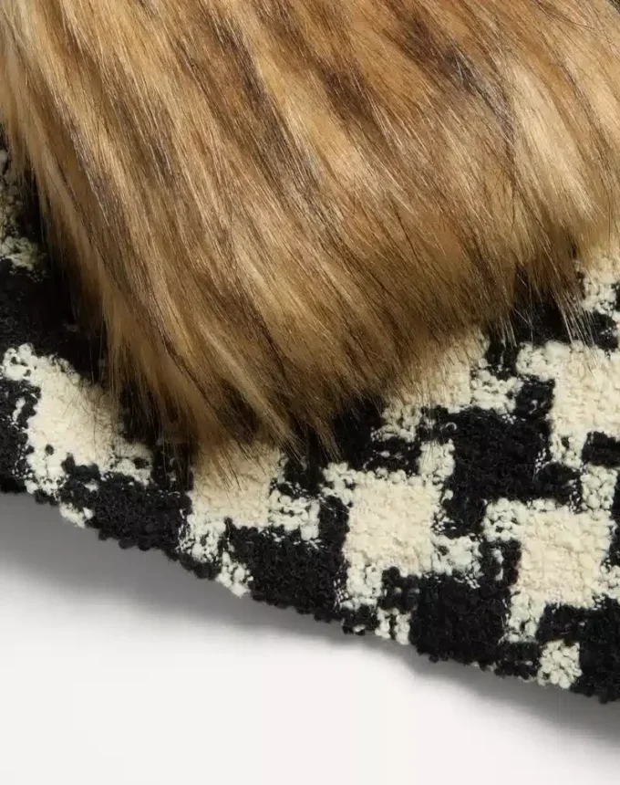 Jacheta din tweed cu model macro Pied De Poule