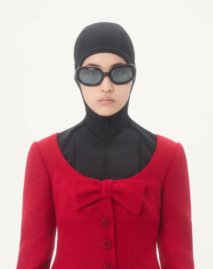 Jacheta scurtă din tweed de lână simplu Jacheta scurtă din tweed de lână simplu
