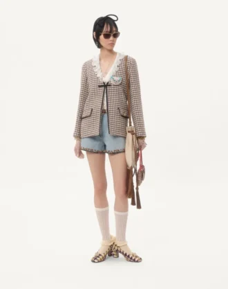 Jacheta ușoară din tweed Pied De Poule Jacheta ușoară din tweed Pied De Poule