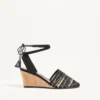 La Cruisette Mesh Wedge cu broderie 75 mm La Cruisette Mesh Wedge cu broderie 75 mm