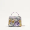 Mini geantă de mână Valentino Garavani Vsling cu motiv Flowerism din strasuri și logo bijuterie Mini geantă de mână Valentino Garavani Vsling cu motiv Flowerism din strasuri și logo bijuterie
