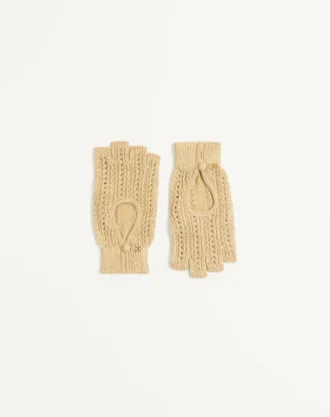 Mănuși tricotate fără degete din lurex