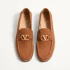 Mocasini din piele de căprioară suede cu detaliu VLogo Signature