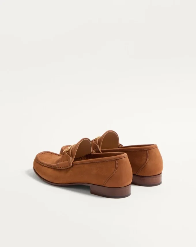 Mocasini din piele de căprioară suede cu detaliu VLogo Signature